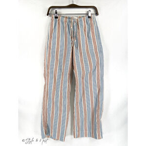 Women's Flare Striped Bohemian Loungewear Pajama Pants Retro Muted PJS Size XS